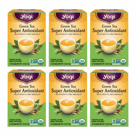 Yogi Green Tea Super Antioxidant pack front view highlighting organic blend for daily wellness