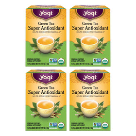 Yogi Green Tea Super Antioxidant box showing organic blend with licorice and jasmine