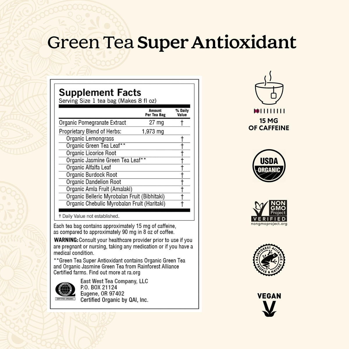 Yogi Green Tea Super Antioxidant tea bags steeping for a bright morning ritual