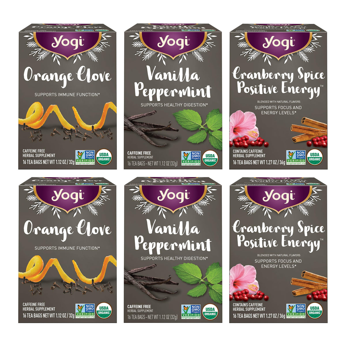 Yogi Holiday Variety Sampler Box shows seasonal flavors for cozy tea moments.