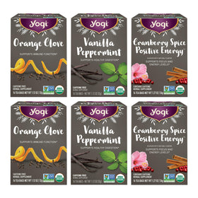 Yogi Holiday Variety Sampler Box shows seasonal flavors for cozy tea moments.