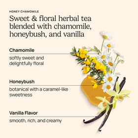 Front view of Yogi Honey Chamomile Tea organic packaging