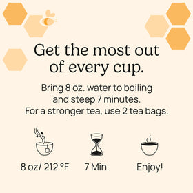 Creamy vanilla swirls in a cup of Yogi Honey Chamomile Tea