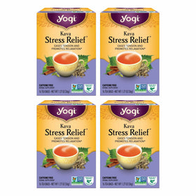 Yogi Kava Stress Relief Tea box front inviting aroma for evening calm.