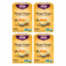 Yogi Mango Ginger tea bags ready for a gentle digestion-friendly cup