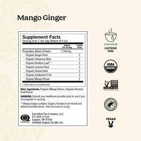 Yogi Mango Ginger tea steeping captured with bright mango-ginger aroma