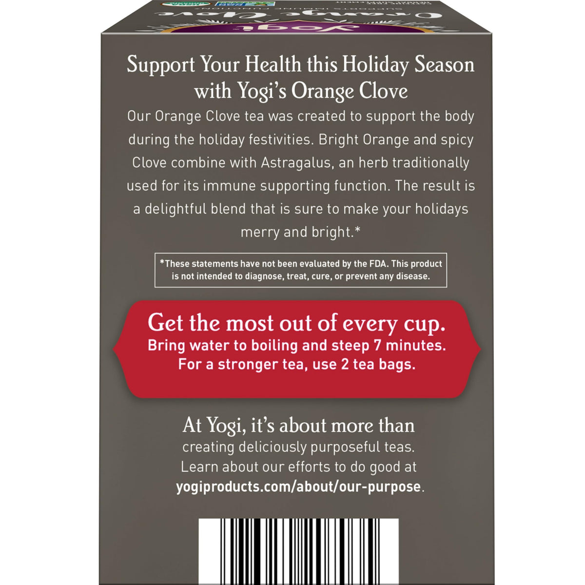 Yogi Orange Clove astragalus ingredient, hinting at immune-supporting blends.