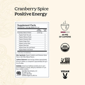 Organic puerh blend with ginger and cranberry in Yogi tea for a vibrant aroma.