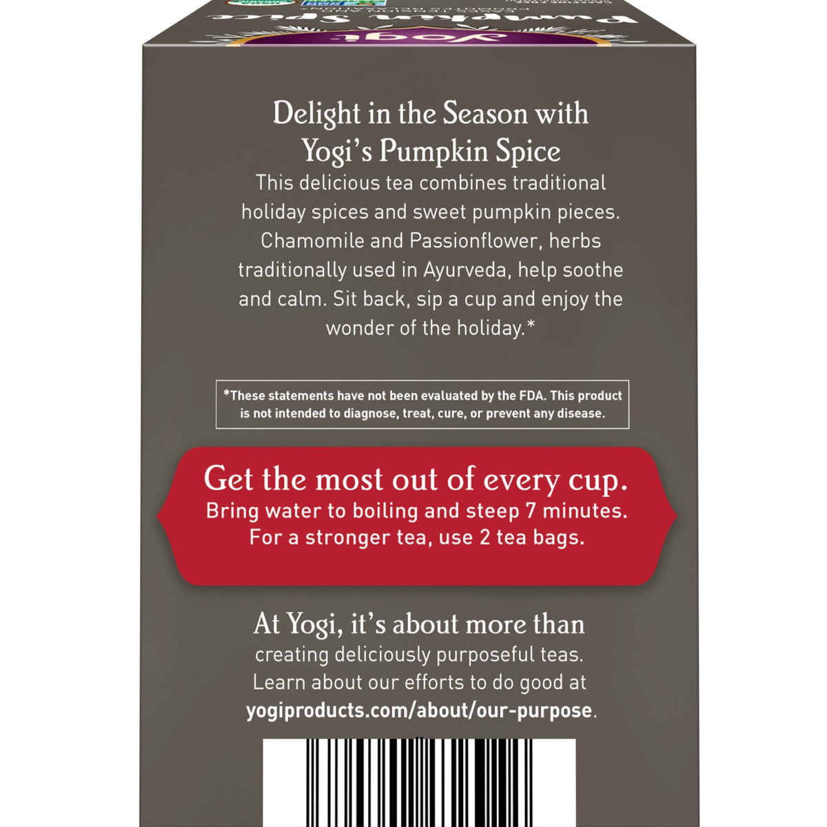 Yogi Pumpkin Spice packaging with Limited Edition organic badge