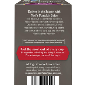 Yogi Pumpkin Spice packaging with Limited Edition organic badge