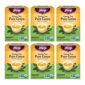 Yogi Pure Green Tea packaging box with USDA Organic label for clean sourcing.