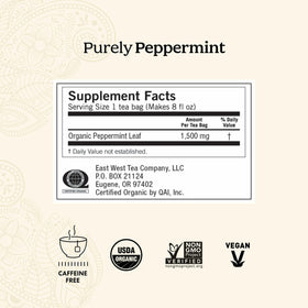Yogi Peppermint tea bags in a cup during steeping with aroma rising