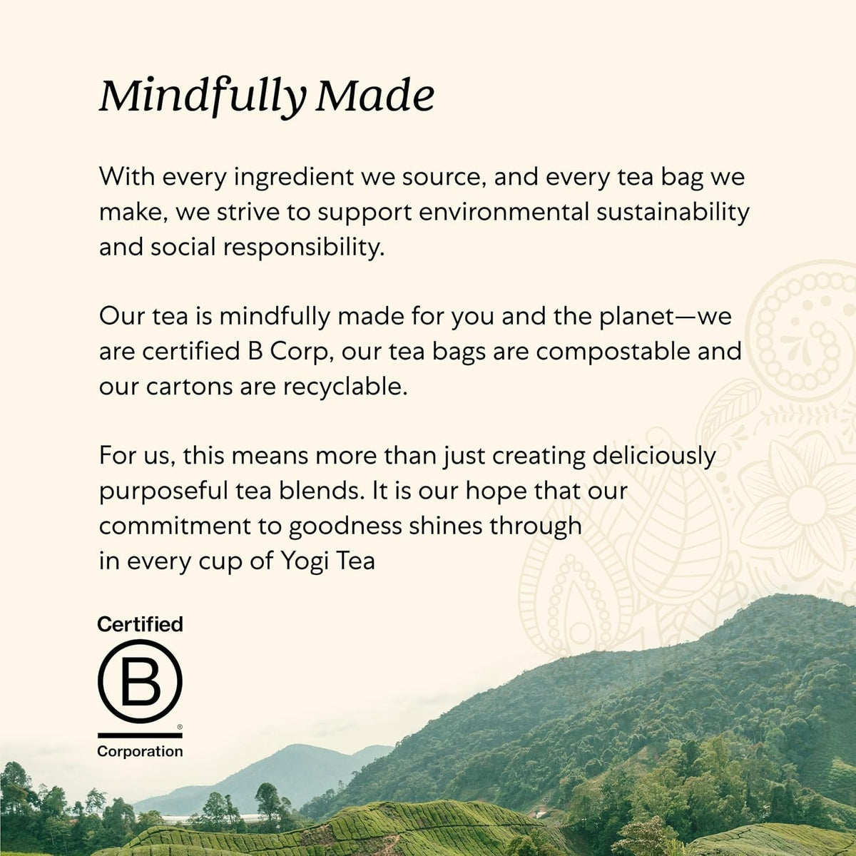 Yogi brand logo on packaging reflects herbal tea heritage