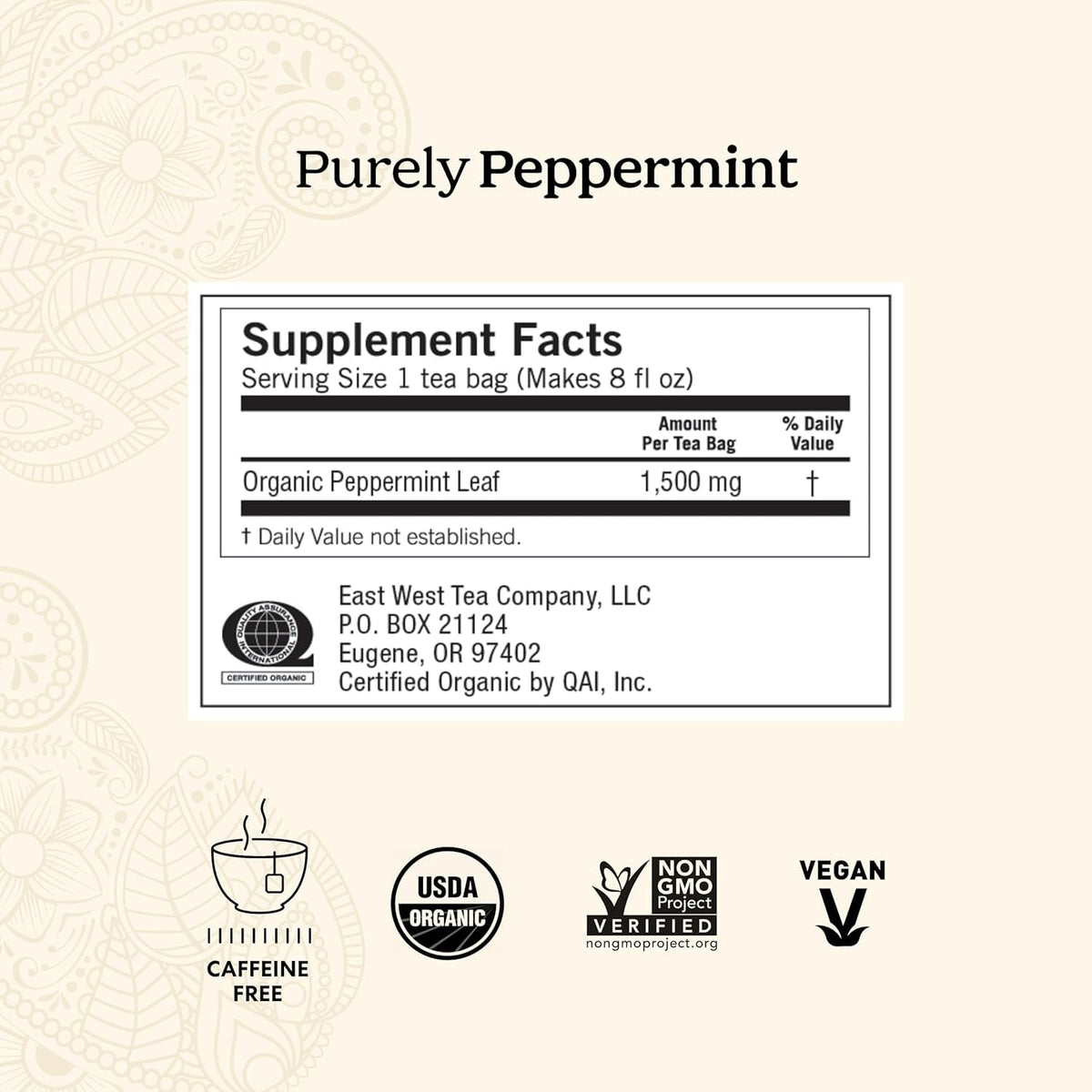 Steeping cup of Yogi Purely Peppermint yields a calm, caffeine-free moment