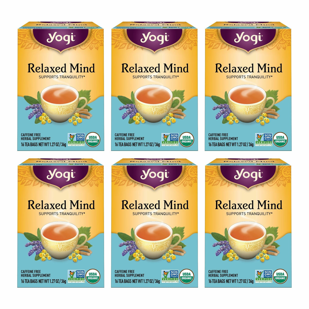 Yogi Relaxed Mind tea bags ready for a calming ritual