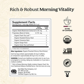 Two Yogi Rich & Robust Morning Vitality tea bags for a bolder morning cup.