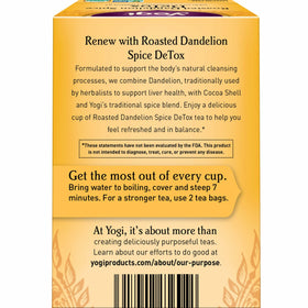 Yogi DeTox dandelion roots close-up — traditional cleansing herb for daily balance.