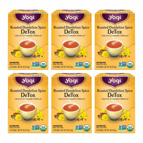 Yogi Roasted Dandelion DeTox tea pack — organic caffeine-free detox ready to brew.