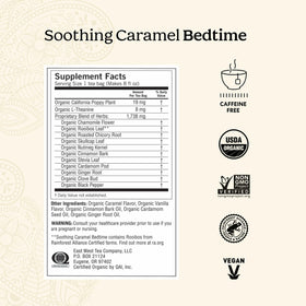 Yogi Soothing Caramel Bedtime Tea bags ready to brew a soothing evening cup.