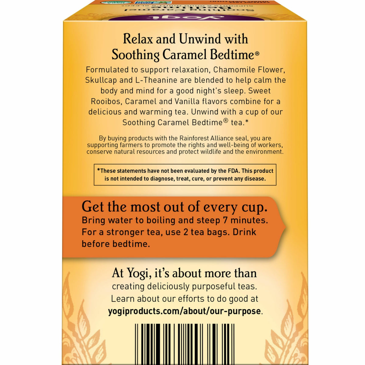 Yogi Soothing Caramel Bedtime Tea steeping in a kettle signals a relaxing pre-bed ritual.