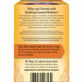Yogi Soothing Caramel Bedtime Tea steeping in a kettle signals a relaxing pre-bed ritual.