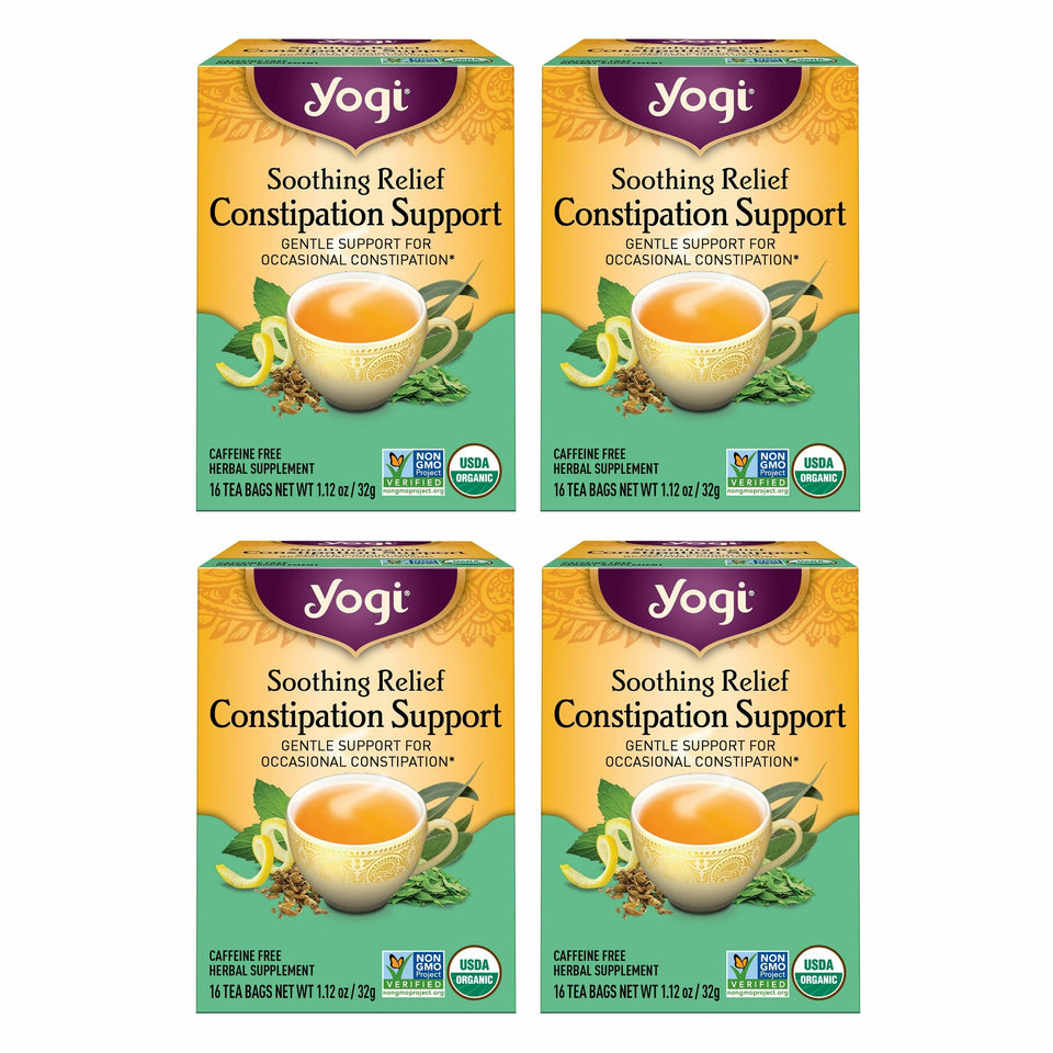 Yogi Soothing Relief constipation tea pack for easy nightly ritual
