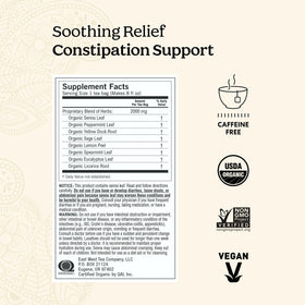 Yogi Soothing Relief tea bags closeup highlights convenient, gentle preparation