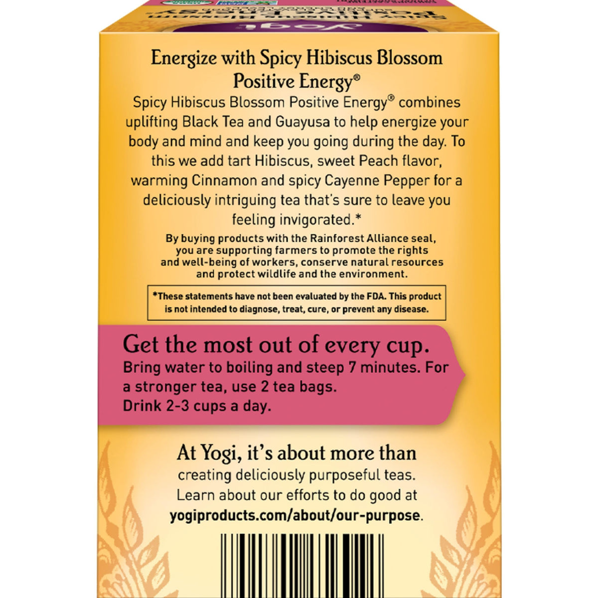 Yogi Spicy Hibiscus Blossom brew steep cup with vibrant aroma and flavor