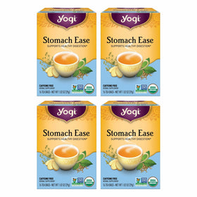 Yogi Stomach Ease tea bags ready to brew for gentle digestive comfort.