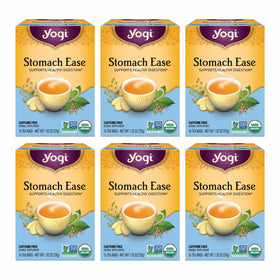 Yogi Stomach Ease tea pack with 96 bags for a comforting digestive ritual