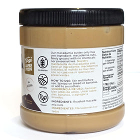 Yogi Super Foods roasted macadamia nuts closeup, premium Guatemala ingredients