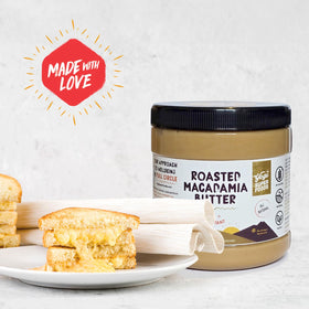 Yogi Super Foods toast topped with macadamia butter, breakfast idea