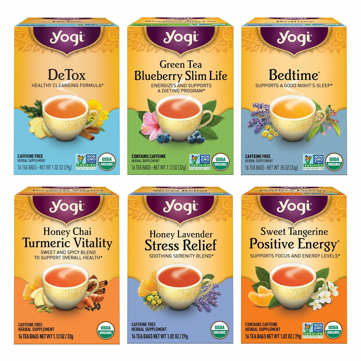 Yogi Tea Favorites box front invites a comforting daily ritual