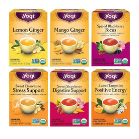 Yogi Tea Fruity Variety Lemon Ginger in a cup for morning rituals