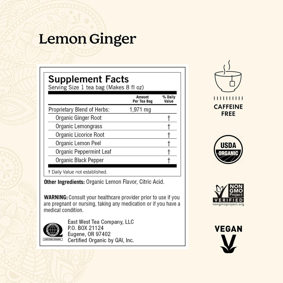 Yogi Tea Fruity Variety Mango Ginger tea cup with tropical aroma