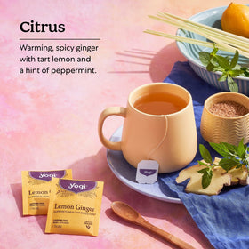 Ginger root and lemongrass ingredients featured in blend