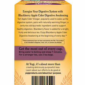 Yogi ginger root, licorice, and raspberry leaf ingredients form a natural blend.