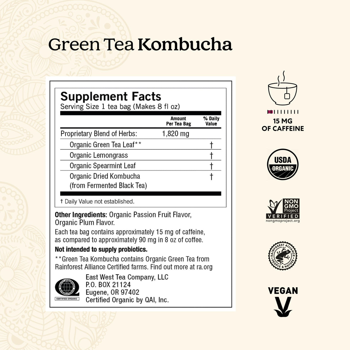 Yogi Tea Green Tea Blueberry Slim Life box, fruity, revitalizing flavor.