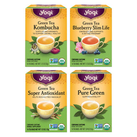 Yogi Tea Green Tea Kombucha box, antioxidant-rich blend for everyday vitality.