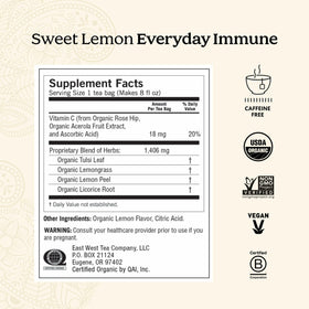 Close-up of Yogi Immune Support tea bags with herbal blends