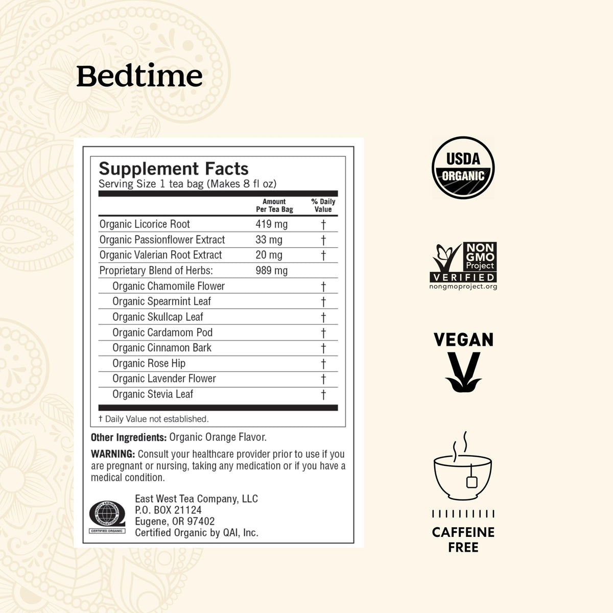 Yogi Sleep & Immunity Variety Pack back view highlights organic ingredients and packaging.