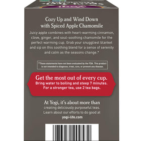 Yogi Tea Spiced Apple Chamomile steeping in a mug with warm steam