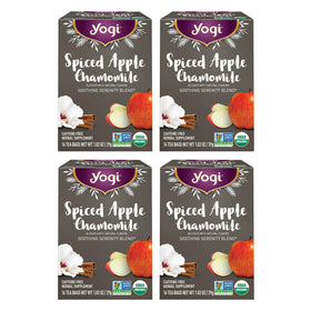 Yogi Tea Spiced Apple Chamomile tea bags ready for a calming cup