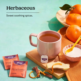 Yogi Throat Comfort licorice root detail highlighting subtle sweetness