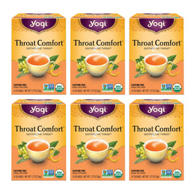 Yogi Throat Comfort tea bags in a box for a gentle soothing ritual