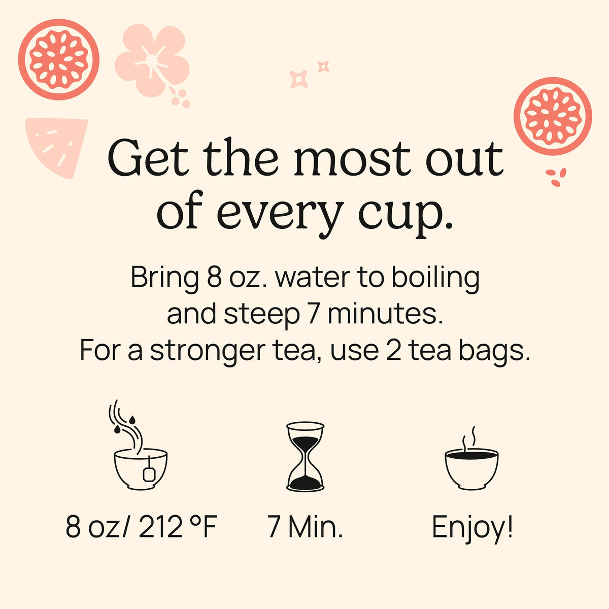 Yogi Tropical Spice Tea brewed cup with steam, ideal for a relaxing ritual.