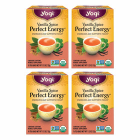 Yogi Vanilla Spice Perfect Energy tea bag ready for a focused morning brew