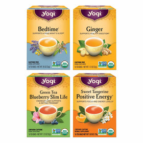 Yogi Variety Pack tea bags arranged for diverse daily flavors