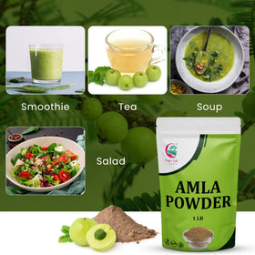 Yogi's Gift Amla Powder from sun-dried gooseberries adds authentic flavor.