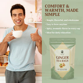 Yogi's Gift ginger tea: steep one bag in hot water for 5 to 7 minutes